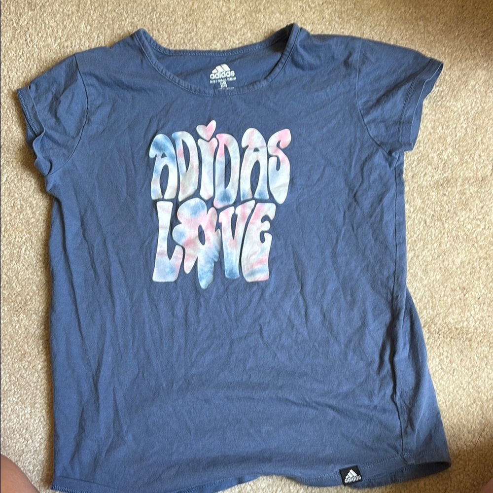 Adidas Blue Short Sleeve Tee Casual Collection